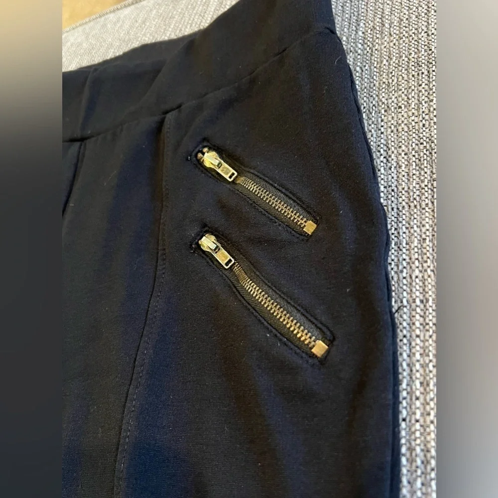 B16.03 Ci Sono High Waist Ponte Leggings w/double zippers Black - Picture 8 of 8